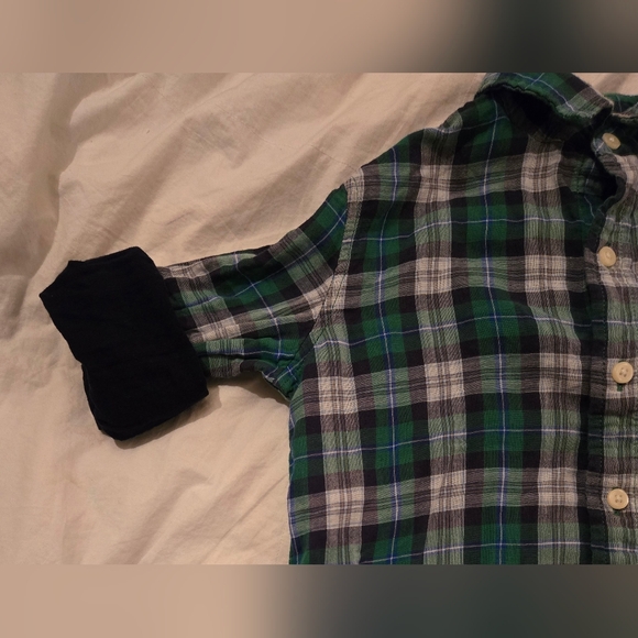VEUC: GAP Kids Blue/Green/White Plaid Button-down Collared Shirt; Size S P (6-7) - Picture 4 of 8